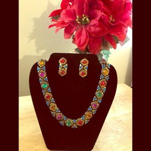 Vintage multi gem necklace set
